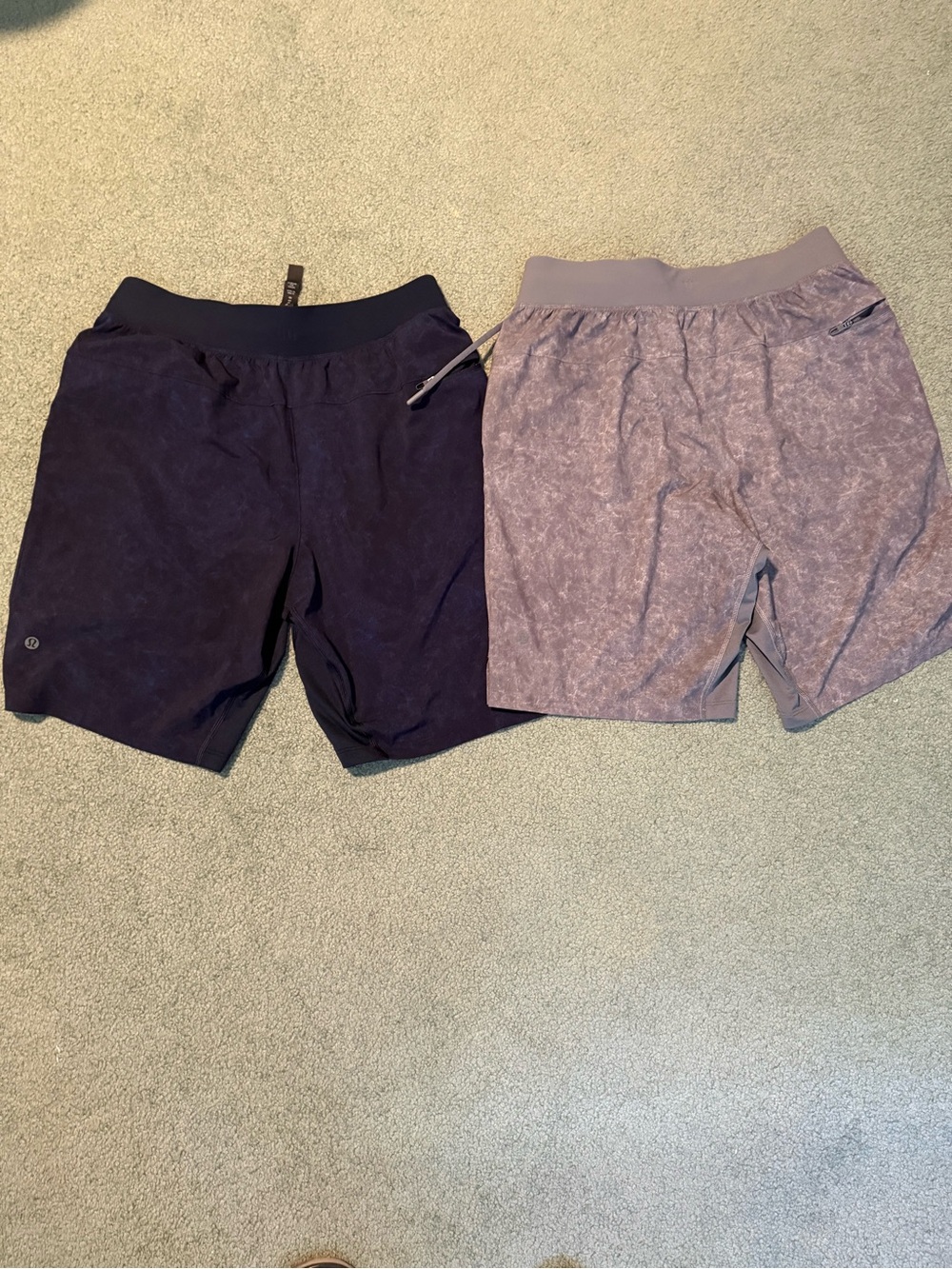 lululemon athletica Men’s Navy and Gray Athletic Shorts - Dual Pack